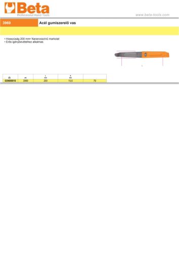 Beta 3969 Gumileszedő, acél
