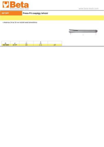 Beta 3973PF  Press-Fit csapágy kiütő