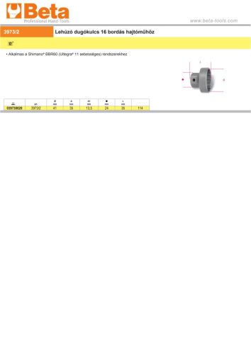Beta 3973/2 Középrész kiszedő