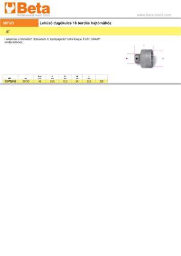 Beta 3973/3 Középrész kiszedő