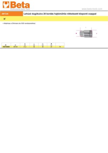 Beta 3973/4 Középrész kiszedő ISIS-hez