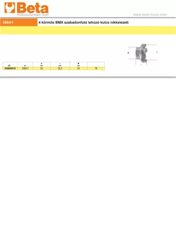 Beta 3984/1 4 körmös BMX szabadonfutó leszedő, nikkelezett
