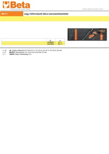 Beta MCV11 Habszivacs tálca ÜRES