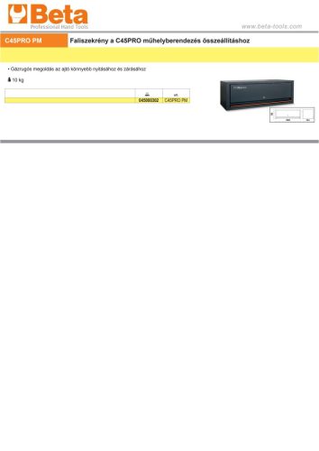 Beta C45PRO PM Faliszekrény a a Beta C45PRO műhelyberendezés összeállításhoz ÜRES