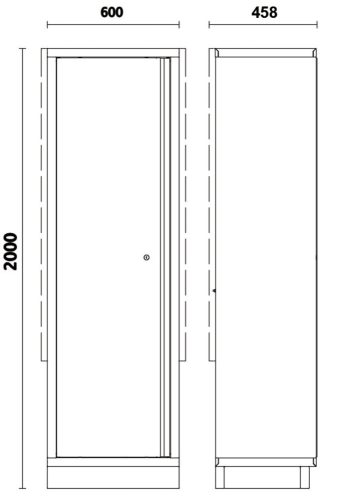 Beta C45PRO AS1 Egyajtós lemez szerszámszekrény a Beta C45PRO műhelyberendezés összeállításhoz, konzolos ÜRES