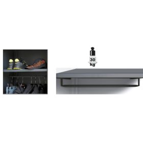   Beta C45PRO A1/RB600 Polc a Beta C45PRO AS1 szerszámszekrényhez, ruhatartó sínnel