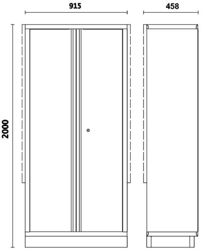 Beta C45PRO AS2 Kétajtós lemez szerszámszekrény a Beta C45PRO műhelyberendezés összeállításhoz, konzolos ÜRES