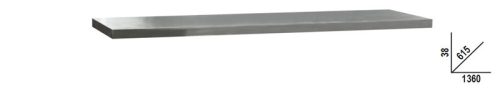 Beta C45PRO 2.0 PXE/2-1,3MT C45PRO 2.0 rozsdamentes acéllal fedett MDF munkalap, 1360 mm x 615 mm