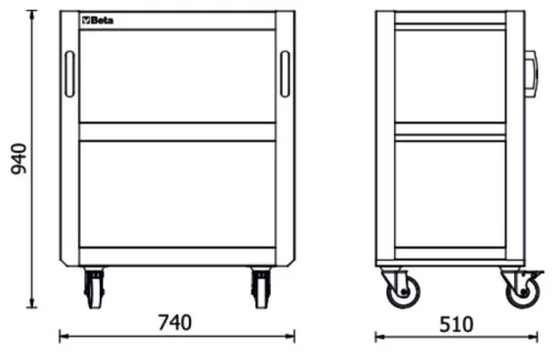 Beta RSC50 T3 3 szintes szerszámkocsi a Beta RSC50 műhelyberendezés összeállításhoz ÜRES