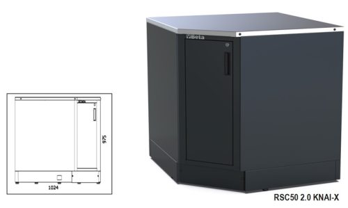 Beta RSC50 2.0 KNAI-X Alsó sarok modul az RSC50 2.0 műhelyberendezés összeállításhoz