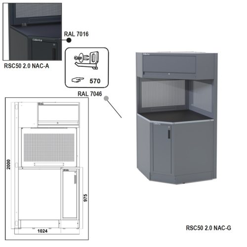 Beta RSC50 2.0 NAC-G Önálló teljes sarok az RSC50 2.0 műhelyberendezés összeállításhoz