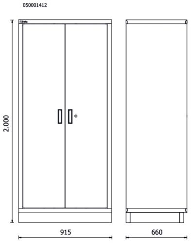 Beta RSC50 A2 Kétajtós lemez szerszámszekrény a Beta RSC50 műhelyberendezés összeállításhoz ÜRES