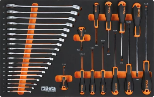 Beta BW 5000S/3M-G 3 fiókos szerszámkocsi 189 darabos szerszámkészlettel szürke