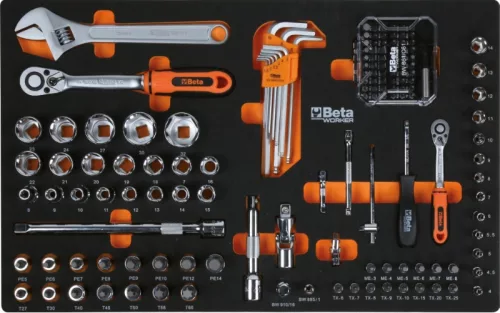 Beta BW 5000S/3M-G 3 fiókos szerszámkocsi 189 darabos szerszámkészlettel szürke