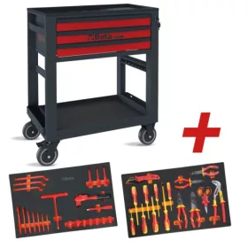   Beta 5100 RSC51-MQ38 3 fiókos szerszámkocsi és 38 darabos szerszámkészlet hibrid és elektromos gépjárművek javításához és karbantartásához