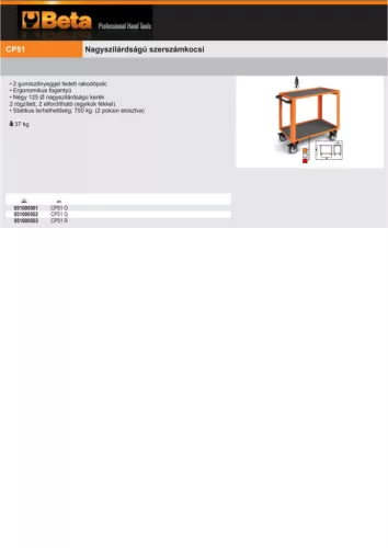 Beta CP51-R Nagyszilárdságú szerszámkocsi ÜRES piros