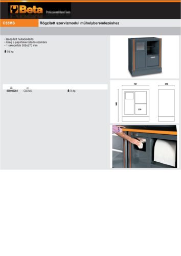 Beta C55MS Rögzített szervizmodul műhelyberendezéshez ÜRES
