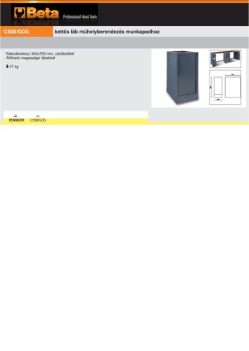 Beta C55B/GDS kettős láb műhelyberendezés munkapadhoz ÜRES