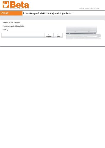 Beta C55AE 2 m széles profil elektromos aljzatok fogadására ÜRES