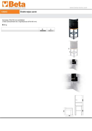 Beta C55AC Önálló teljes sarok ÜRES