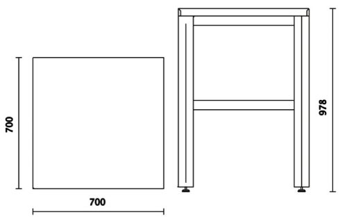 Beta C55KAI-G Sarok munkalap műhelyberendezés összeállításhoz, 700x700 méret lábakkal ÜRES