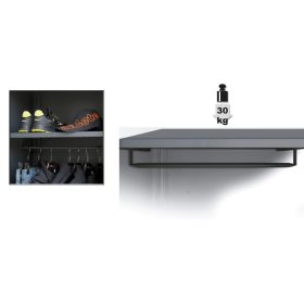   Beta C55 A1/RB42 Polc a C55A1/C55AT1 szerszámszekrényhez, ruhatartó sínnel ÜRES