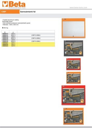 Beta C58P-O Szerszámtartó fal ÜRES narancs