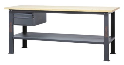 Beta C58BC-W2,1 2C/O 2 fiókos, fa munkalapos munkapad, 2,1 m széles