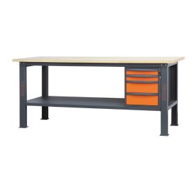   Beta C58BC-W2,1 4C/O 4 fiókos, fa munkalapos munkapad, 2,1 m széles