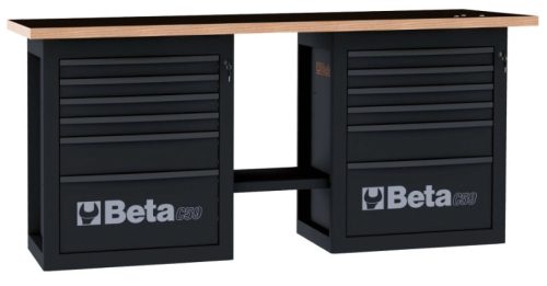 Beta C59B-R "Endurance" munkapad két 6 fiókos blokkal 2000x700x931mm ÜRES piros-fekete