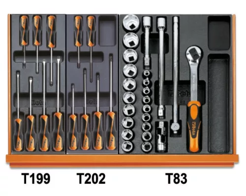 Beta 5904VU/2T 104 darabos szerszámkészlet univerzális alkalmazásra ABS hőformált tálcában