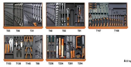Beta 5904VI/2T 153 darabos szerszámkészlet ipari karbantartási munkákhoz ABS hőformált tálcában
