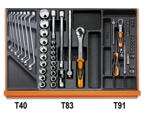 Beta 5904VI/2T 153 darabos szerszámkészlet ipari karbantartási munkákhoz ABS hőformált tálcában