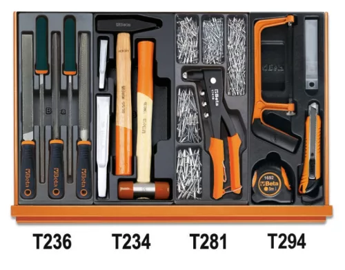 Beta 5904VI/2T 153 darabos szerszámkészlet ipari karbantartási munkákhoz ABS hőformált tálcában