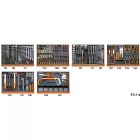   Beta 5904VI/3T 144 darabos szerszámkészlet ipari karbantartási munkákhoz ABS hőformált tálcában