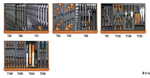 Beta 5904VU/3T 146 darabos szerszámkészlet univerzális alkalmazásra ABS hőformált tálcában