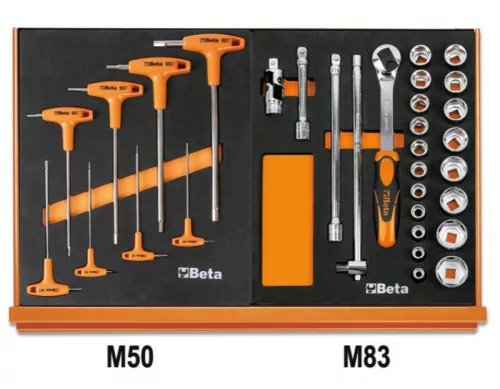 Beta 5904VU/2M 144 darabos szerszámkészlet habszivacs tálcában