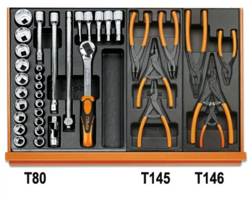 Beta 5908VG/2T 214 szerszámból álló autójavító készlet ABS hőformált tálcában