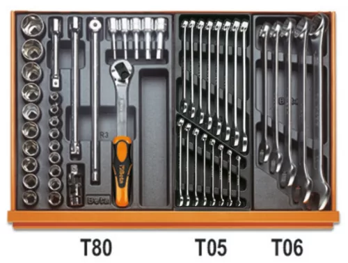 Beta 5908VI/2T 232 darabos szerszámkészlet ipari karbantartási munkákhoz ABS hőformált tálcában