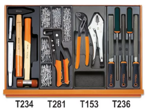 Beta 5908VI/2T 232 darabos szerszámkészlet ipari karbantartási munkákhoz ABS hőformált tálcában