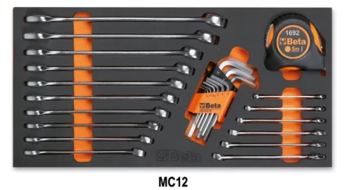 Beta 5941VU/M 64 szerszámból álló autójavító készlet a C41H húzható szerszámkocsihoz habszivacs tálcában