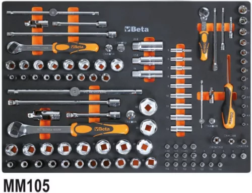 Beta 5945VUM 199 szerszámból álló készlet univerzális alkalmazásra EVA habszivacs tálcában