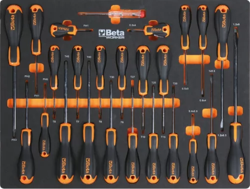 Beta BW 5945/2023 C45-höz való 268 darabos szerszámkészlet habszivacs tálcában, Univerzális alkalmazásra