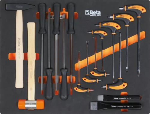 Beta BW 5945/2024 C45-höz való 268 darabos szerszámkészlet habszivacs tálcában, Univerzális alkalmazásra