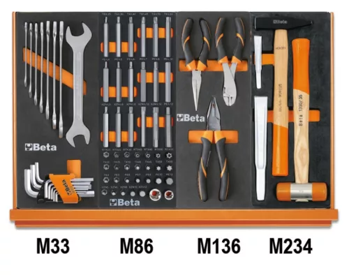 Beta 5988U/7M 215 szerszámból álló készlet univerzális alkalmazásra EVA habszivacs tálcában