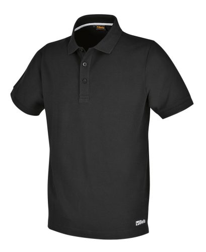 Beta 7552N XS Három gombos pólóing, piqué pamut, 200 g/m2, fekete XS