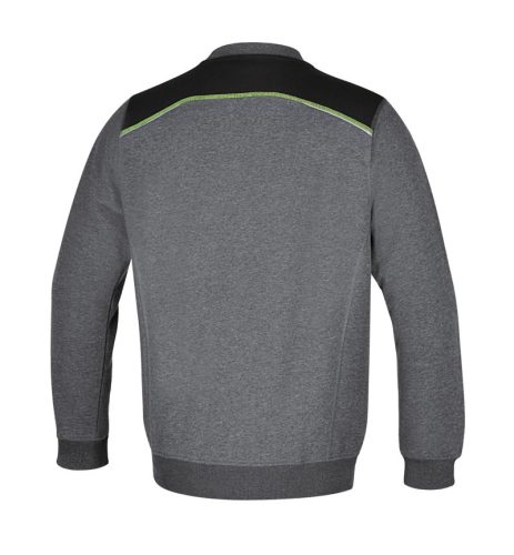 Beta 7642G Kerek nyakú, hosszú ujjú felső, 240 g/m2, 60% pamut, 40% poliészter, melange szürke – fekete betétekkel XS