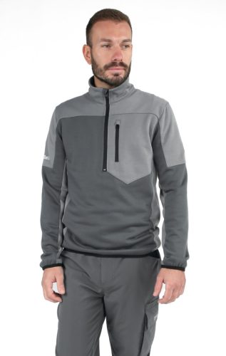 Beta 7643G XL Rövid cipzáras hosszú ujjú felső, 80% pamut, 20% poliészter, 280 g/m2, antracit/világos szürke XL