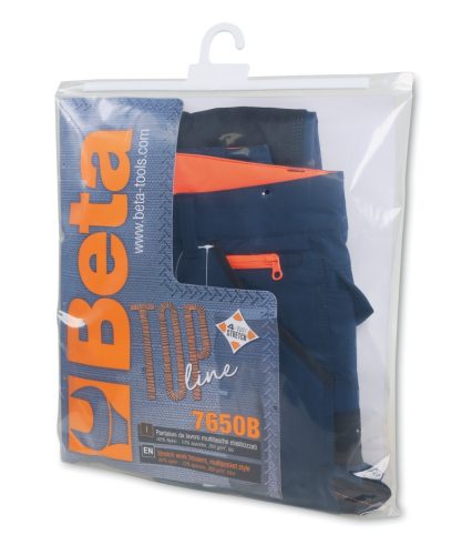 Beta 7650B Kék sokzsebes elasztikus munkanadrág XL