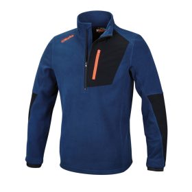   Beta 7654B Elasztikus mikropolár pulóver rövid cipzárral kék XS